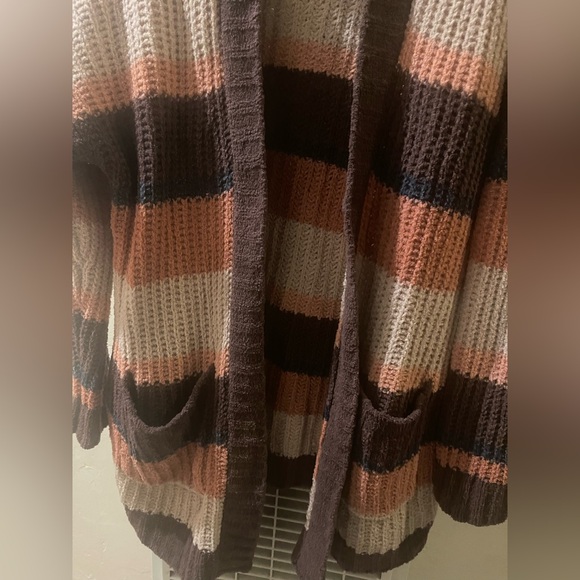 American Eagle Striped Brown and Pink Women's Sweater XS - Picture 5 of 6